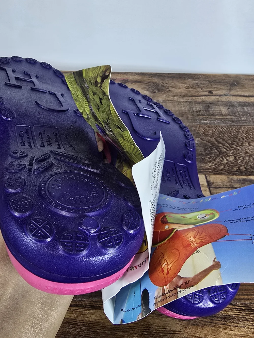 Girl Pink and Purple Comfort Flip Sandals Size 5